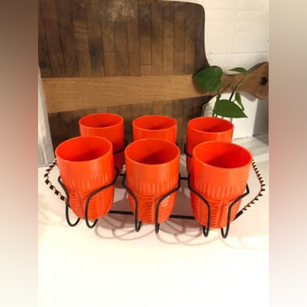 Vintage ensemble de service avec cabaret et verres (6) Fait au Canada 🇨🇦
